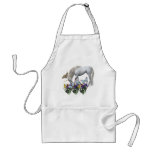 White Unicorn Butterflies Fantasy Apron