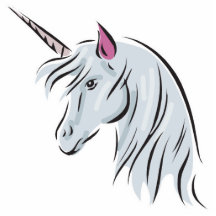 white unicorn head photo cut out