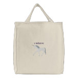 White Unicorn with Purple I Believe Fantasy Design embroidered bags