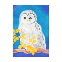 White Ural Owl Gallery Wrap Canvas