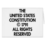 White Us Constitution Reserved Greeting Card