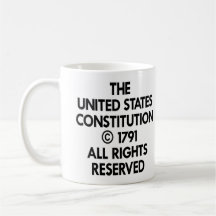 White Us Constitution Reserved Coffee Mugs