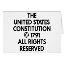 White Us Constitution Reserved Greeting Card