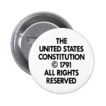 White Us Constitution Reserved Pinback Buttons