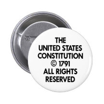 White Us Constitution Reserved Pinback Buttons