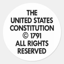 White Us Constitution Reserved Round Stickers