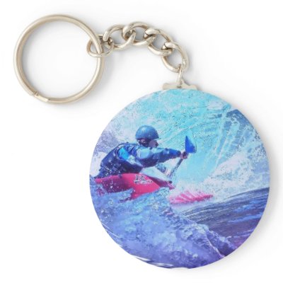 White Water Kayaker Keychain