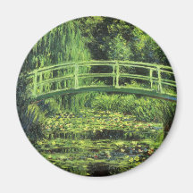 White Water Lilies by Monet, Vintage Impressionism Magnet