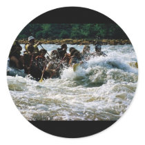 White Water Rafting Round Stickers