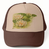 White Waterlilies Trucker Hats