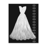 White Wedding Dress with Lace Accent Postcard