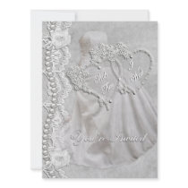 White Wedding Personalized Invites