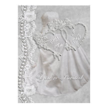 White Wedding Personalized Invites