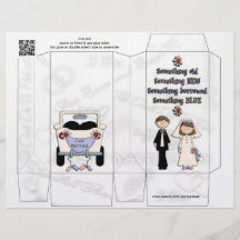 White Wedding Pinch box Party Favours Personalised Flyer