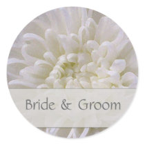 White wedding stickers for the bride and groom