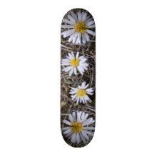 White Wildflowers Custom Skateboard