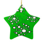 White Wildflowers on Green Ornaments