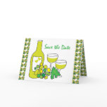 White Wine Save the Date Card