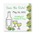 White Wine Save the Date Magnet