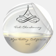 White Wine Wine Bottle Labels Stickers