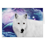 White wolf greeting card