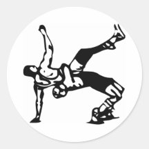 White Wrestling Sticker