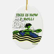 Whitewater Kayak Roll Christmas Tree Ornament