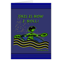 Whitewater Kayak Roll Greeting Card