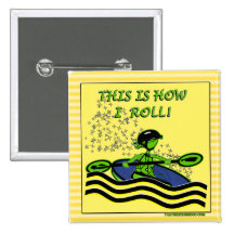Whitewater Kayak Roll Pinback Button