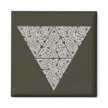 Whitework Triangle Knot Square Magnet