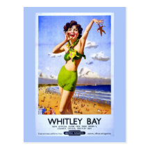 Whitley Bay Vintage Ad Postcard