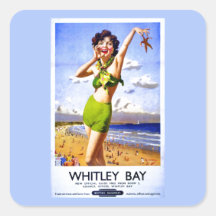 Whitley Bay Vintage Ad Sticker