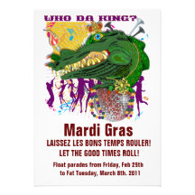 Who Da Mardi Gras King Custom Invitation