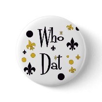 Who Dat's FUN in Black & Gold Buttons