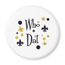Who Dat's FUN in Black & Gold Refrigerator Magnets