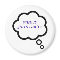 WHO IS JOHN GALT? Thought Cloud Refrigerator Magnet