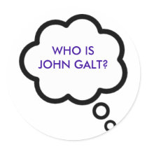 WHO IS JOHN GALT? Thought Cloud Round Sticker