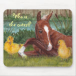 Who is the cutest? duck chick & foal mousepad