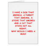 who needs a man greeting cards