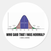 Who Said That I Was Normal? (Bell Curve Humour) Sticker