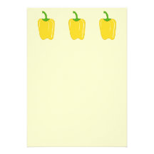 Whole Yellow Bell Pepper. Personalised Invitation