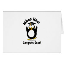whoo hoo Congrats Grad prenguin Card