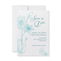 Whoopsie Daisy Simple Aqua Blue Save the Date Personalised Announcement