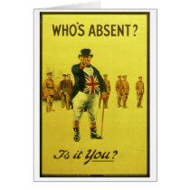 Who's Absent?  Is it You? Vintage Recruitment Post