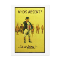 Who's Absent?  Is it You? Vintage Recruitment Post