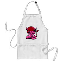 wht_Girly_Devil_Cartoon Apron