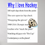 Why I Love Hockey Poster posters