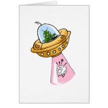 Why Me? UFO Sheep Abduction Card