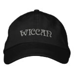 Wiccan Embroidered Hat - Silver Text embroidered hats