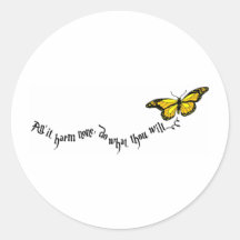 Wiccan rede round stickers